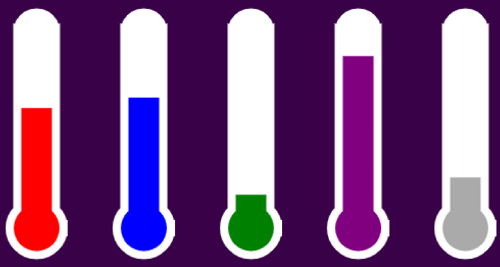 A bank of simple Thermometer charts