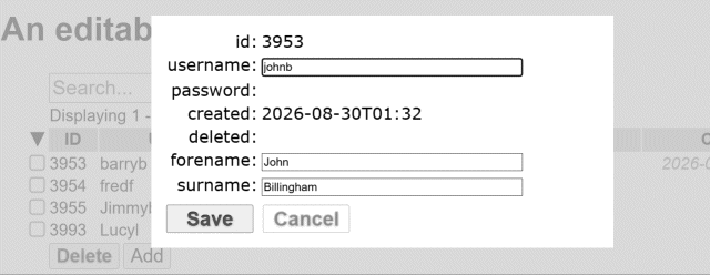 A screenshot of the new SQLite Editor for PHP editing interface